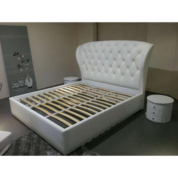 Contemporary White Italian Queen Bed Side Frame Modern Design