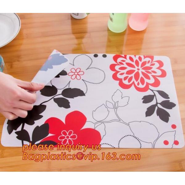 Wholesale price dining mat PVC Fabric silicone placemat table mat,tableware accessories round plastic placemat PVC water