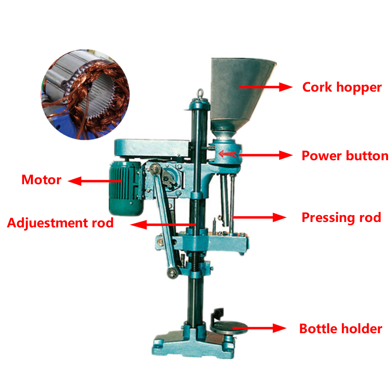 Semi-Automatic DUOQI ZRTY-1F Glass Bottle Wine Cork ROPP Capping Machine for Red Wine
