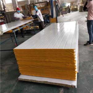China 11800meters greywhite heat insulation rock wool sandwich wall boards 1150-50-0.376mm on sale