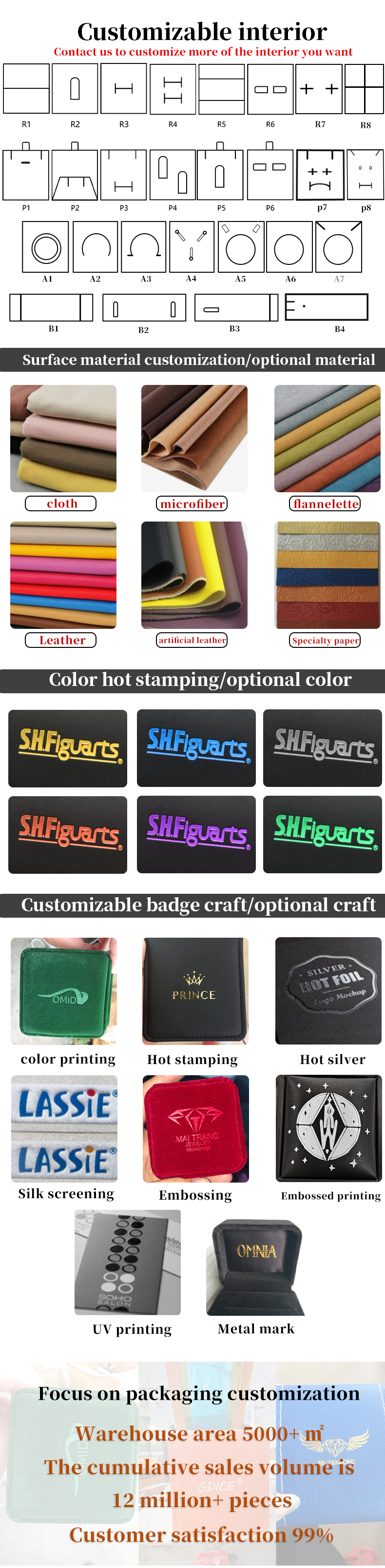 Custom Logo Jewelry Box Rose Gold Leather Crown Design for Rings Earrings and Necklaces