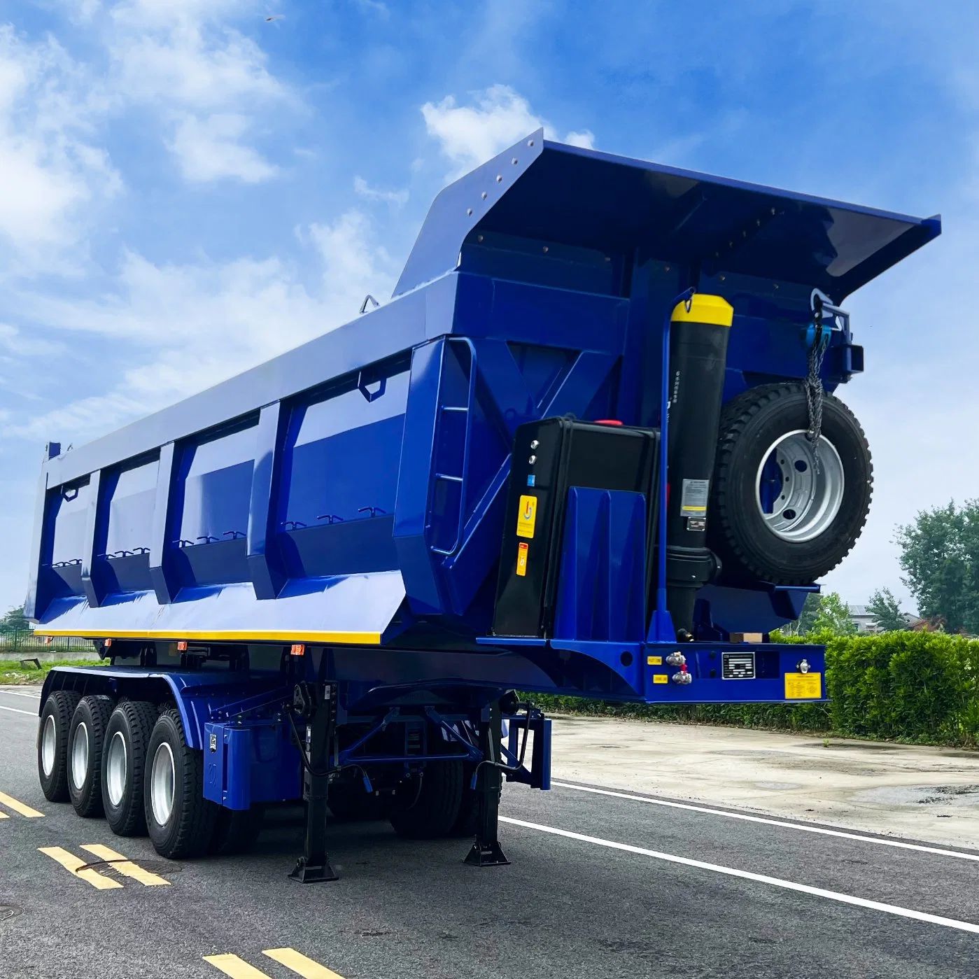 CIMC 3 axles 40 ton half round used in sandstone construction sites mining gravel plants earthwork end dump truck semi trailer
