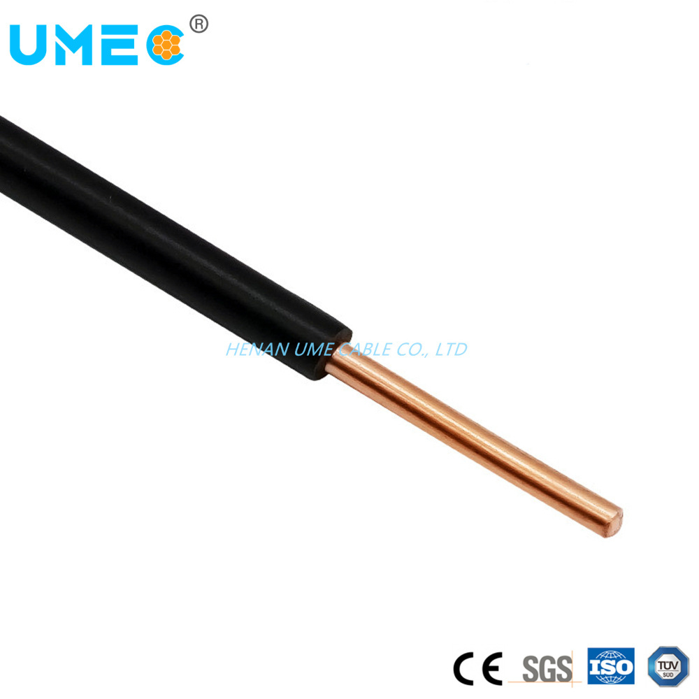 600V Red Blue Black Brown Yellow Twthw Solid Stranded Bare Conductor PVC Insulated Electrical Power Wire