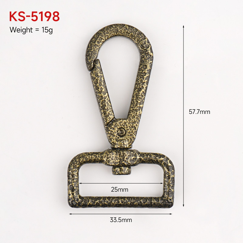 OEM/ODM Welcome Custom 25mm 1.0 inch Bag Making Hardware Antique Brass Snap Clip Hook