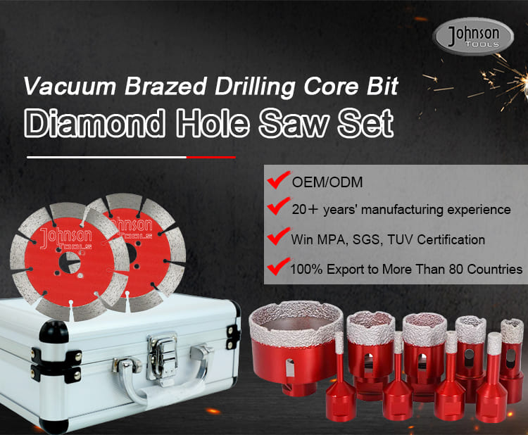 Vacuum Brazed Coring Drilling Hole Saw Set Diamond Crowns Core Drill Bit For Ceramics Tiles Marble Granite Porcelain