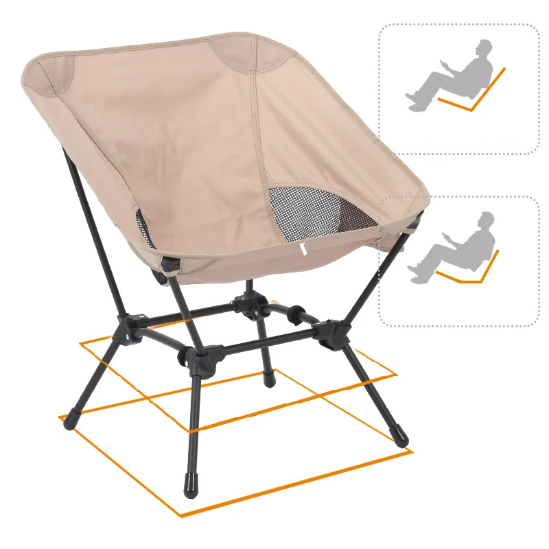 Portable Camping Chair with Storage Bag Collapsible for Outdoor Activities Tailgates Beach Sports Fishing Folding Moon