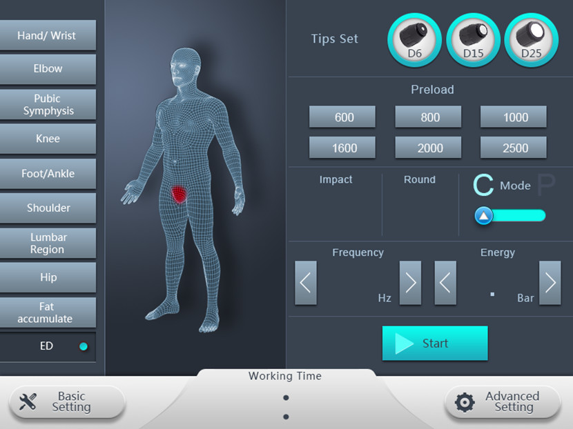 Portable Air Pressure Therapy Machine For ED Treatment Sport Injury