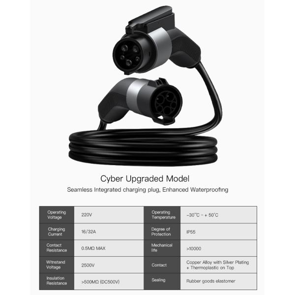 Outdoor Electric Vehicle Charging EV Extension Cord GBT Quick Charge Power Extension Cable