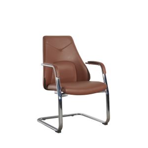 Modern Office Leather Brown Executive Office Chair Pu Aluminum BIFMA
