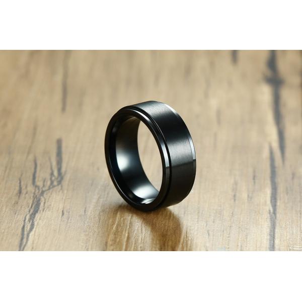 Black / Silver / Gold Stainless Steel Spinner Ring 8mm Third Party Appraisal For Men Women