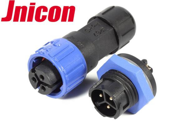 Cheap Push Locking IP67 Waterproof Connector , PA66 M16 3 Pin IP67 Connector for sale