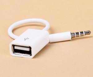 China AUX Adapter MINI JACK 3.5MM to USB 2.0 FEMALE HOST OTG used for MP3, MP4, Shuffle 2nd on sale