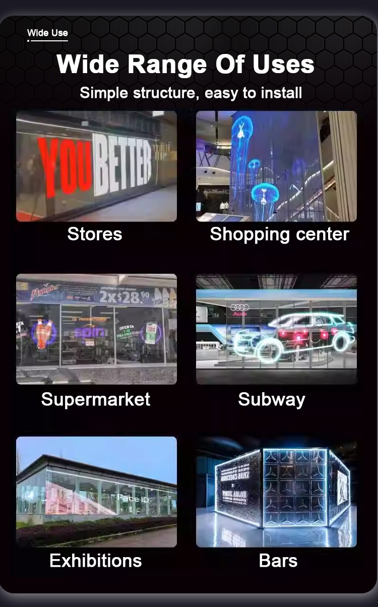Custom Flexible Transparent LED Film Display P10 Outdoor LED Video Wall