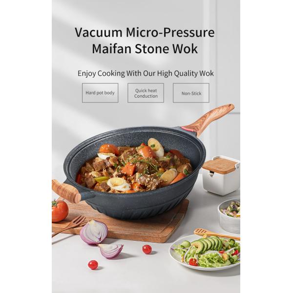 Grey Aluminum Deep Kitchen Frying Pans 10.3cm Height Corrosion Resistance