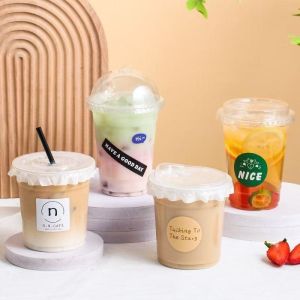 China Disposable Transparent Pet Plastic Cup Custom Logo Iced Coffee Cup on sale