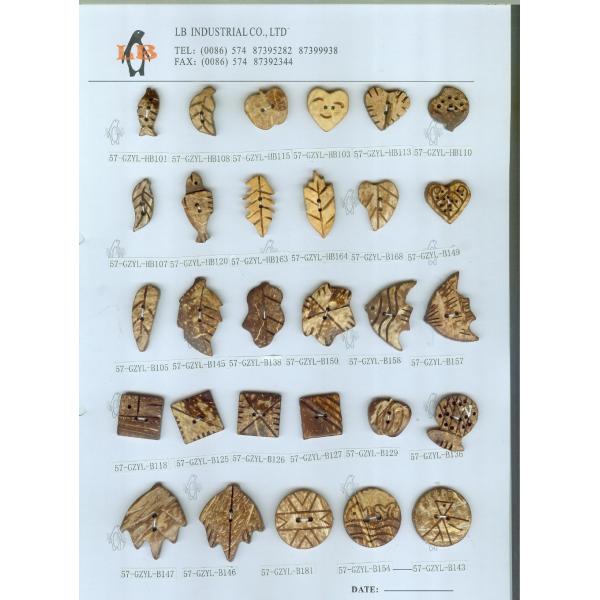 13mm Custom Logo Wood Button 2 Holes Wholesale Wood Garment Buttons