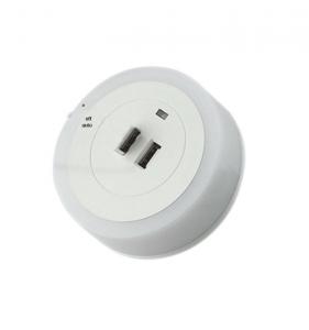 White Harmless LED Bathroom Night Light Portable Versatile As 2 Ports USB Charger