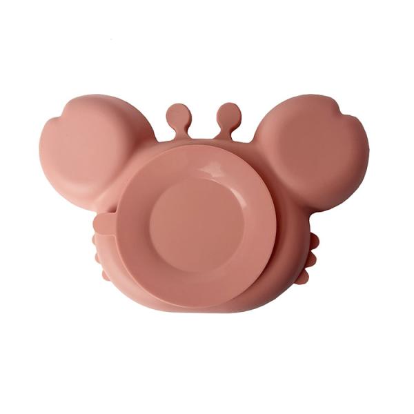 Crab Shape Silicone Suction Bowl Divided Eco Friendly Food Grade For Babies