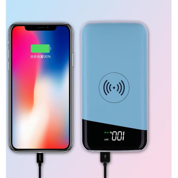 Dual USB 6000/8000/10000mAH Polymer Lithium Battery Wireless Fast Charging Power Bank