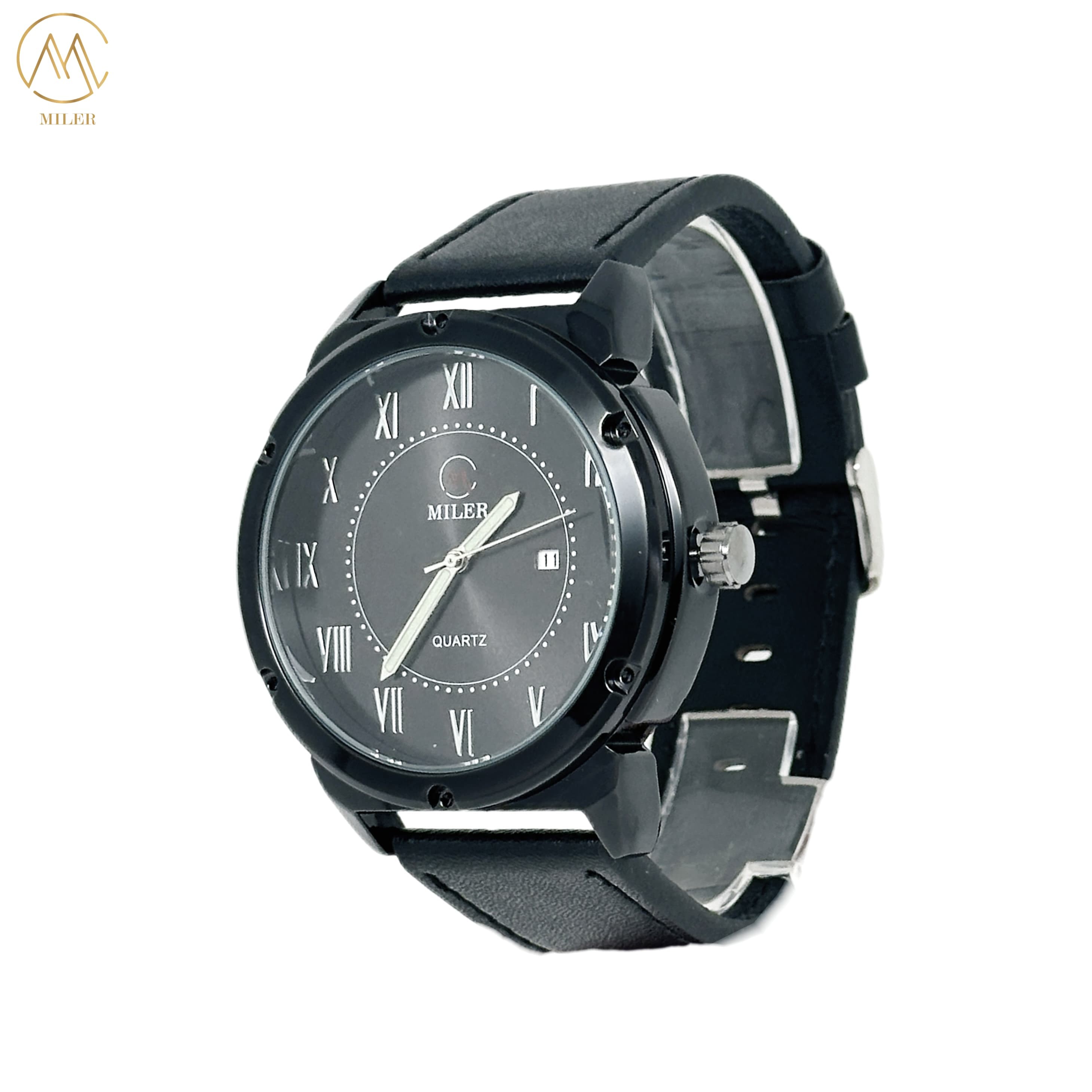 Sport Quartz Watch Leather Strap Clock Men Waterproof Wristwatch