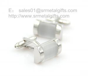 China Transparent arched onyx cufflinks, affordable clear onyx stone cuff links in stock, on sale