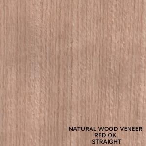 China Quarter Cut Straight Grain Red Oak Wood Veneer 0.5mm For Furniture Face And Door on sale