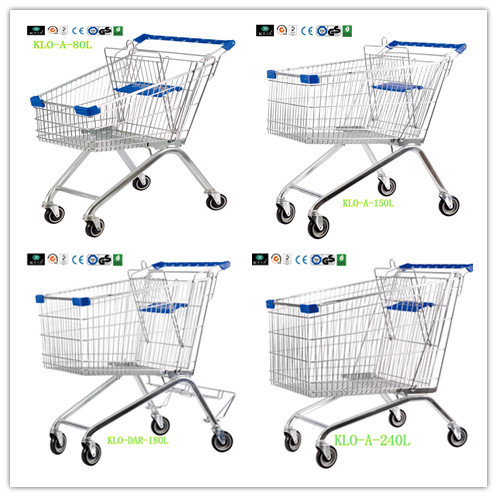 2 Tier Folding Warehouse Factory Cargo Trolley With 4 Swivel 5 Inch PU Wheels