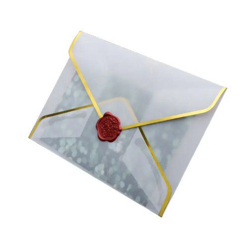 Custom Gilt Edge Glassine Paper Envelope Bag For Postcard Greeting Card Packing