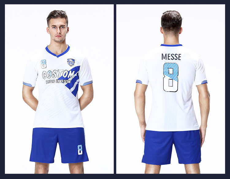 Men's short sleeve jersey customized adult football suit set Student team match training suit design printed word pattern logo