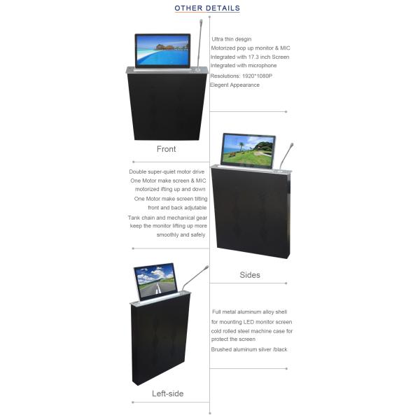 LCD monitor lifting conference system with retractable monitor and discussion mirophone