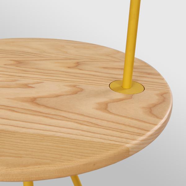 Standing LED iron tripod floor lamp for sitting room Studio wooden floor lamp(WH-WFL-15)