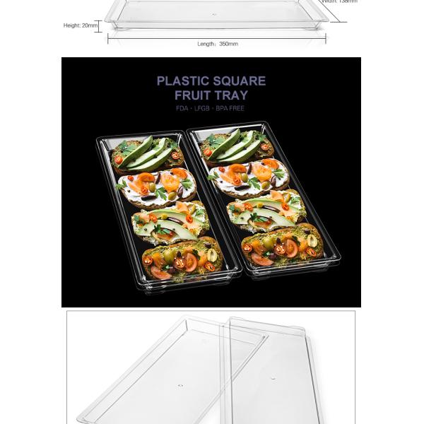 Factory direct reusable tableware square disposable party plates fruit serving tray