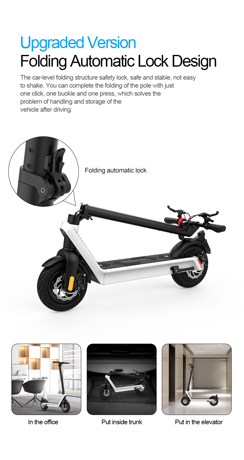 16.5Ah Battery Capacity Folding E-Scooter 48V 500W for Riders 120-200cm in EU and US Warehouse