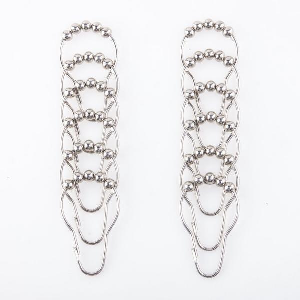 12 Sets Shower Curtain Rings Stainless Steel Rustproof Metal Hooks for Bathroom Shower Rods Curtains