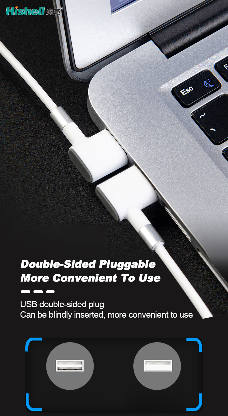 Elbow L Shaped Mobile Phone USB Cables Anti Fingerprint Practical