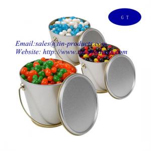 Quality metal bucket, tin bucket ,  for food tin pail with handle ,metal bucket with handle, Tin pail from Goldentinbox.com wholesale
