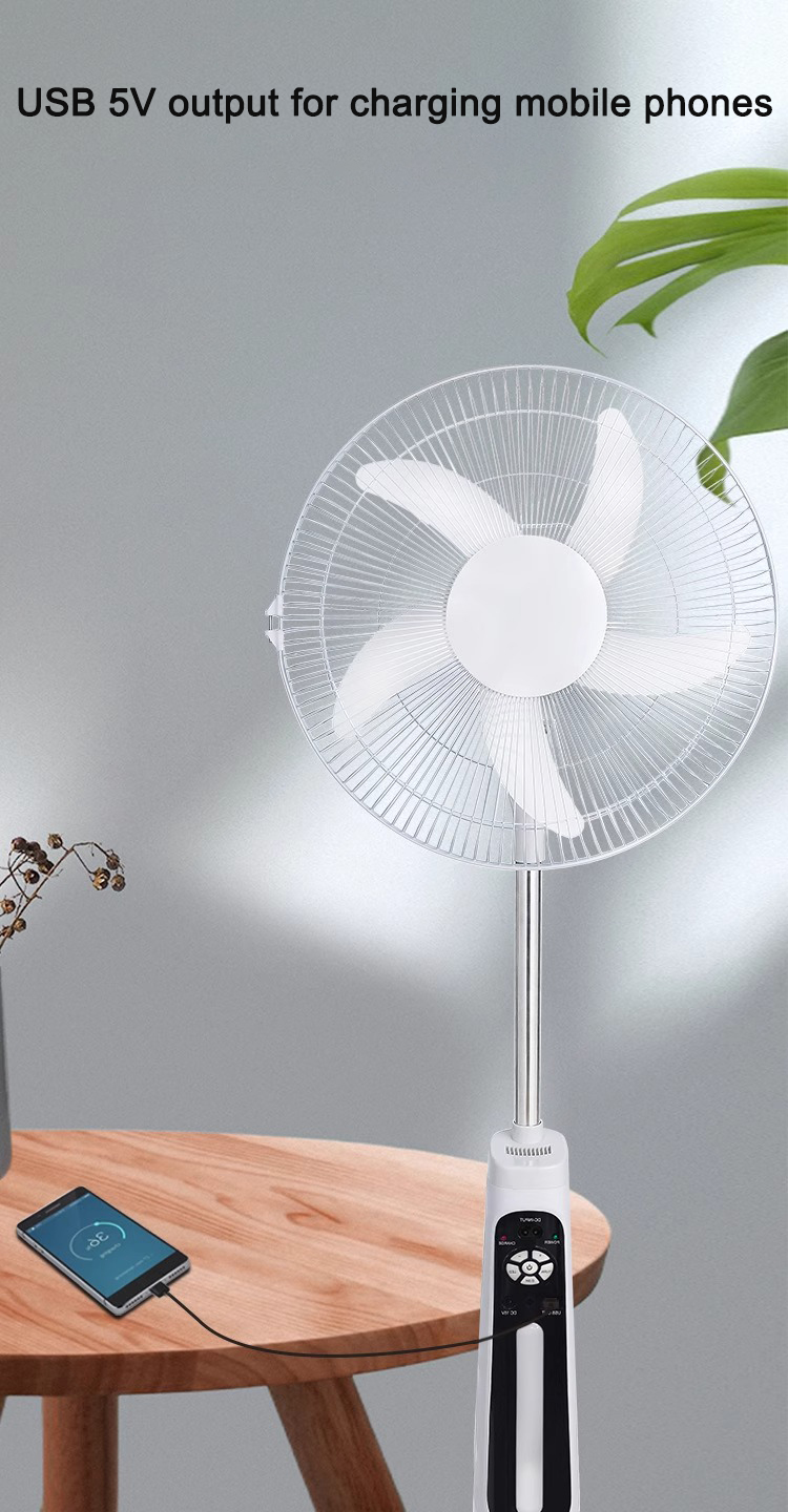 Customizable 18 Inch Solar Fan Rechargeable Solar Standing Fan For Home