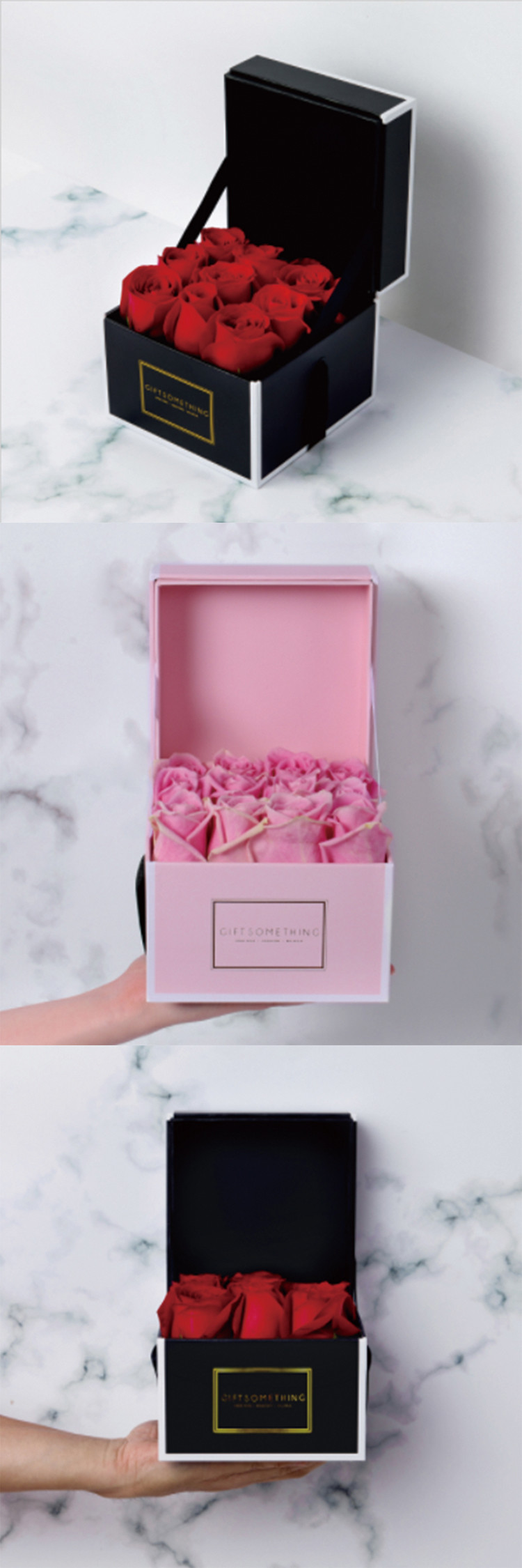 CMYK Printing 31cm Square Florist Magnetic Closure Gift Boxes With Lid