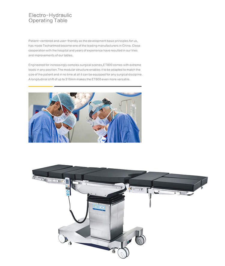 C-arm compactable Electric hydraulic Radiolucent operating room surgery table