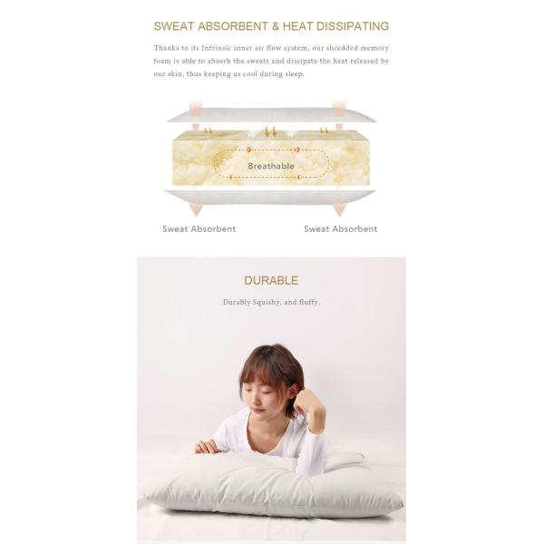 Healthy Hypoallergenic Miracle Neck Memory Foam Pillows Bamboo Shredded 100% Cotton Cover