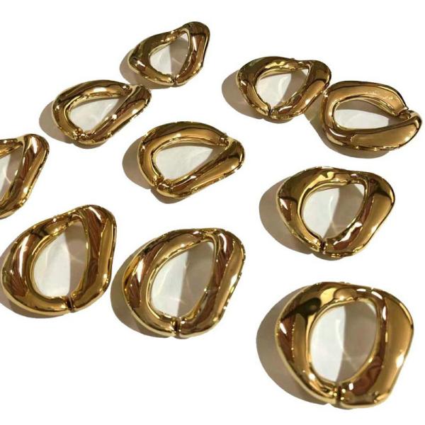 2021DIY plastic link ring Silver Gold plating plastic chain for shoes bag