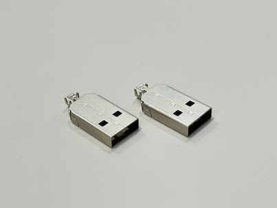 USB 2.0 AM Connector Two-Piece Metal Shell | 24.7mm Length | 2.2mm Cable OD | Electrical Wire Terminal Connector for Data & Power Transmission