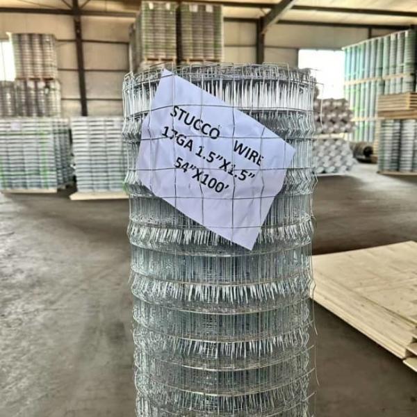 18ga Welded Stucco Wire Mesh 1-½" Grid Cement Rendering Thermal Shock Resistant