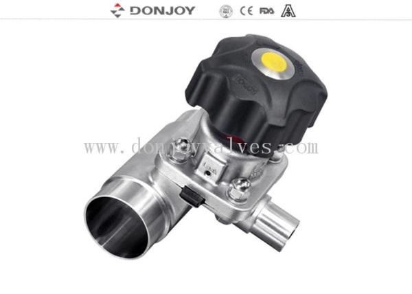 Cheap DONJOY  Sanitary Diaphragm Valve /Three T port valve with Welding Ends with plastic Handle for sale