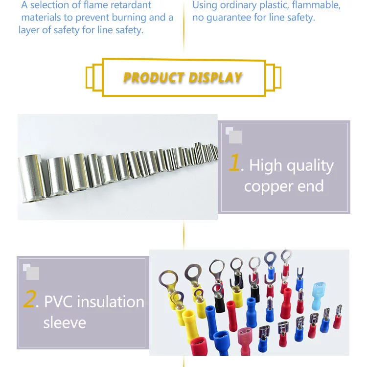 Nylon Insulated Sleeve 6.3Mm Crimp Faston Female Terminals Connector Spade Terminal Cable Lug