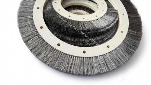 Steel Wire Brush Wheel PVC Core Edge Press For Dyeing Finishing Stenter Machine