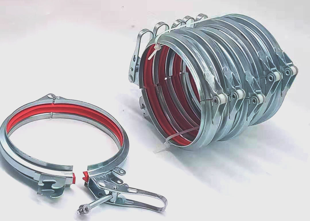 Hardware Ventilation Pipe Connect Galvanized flange Pipe Clamp 150mm