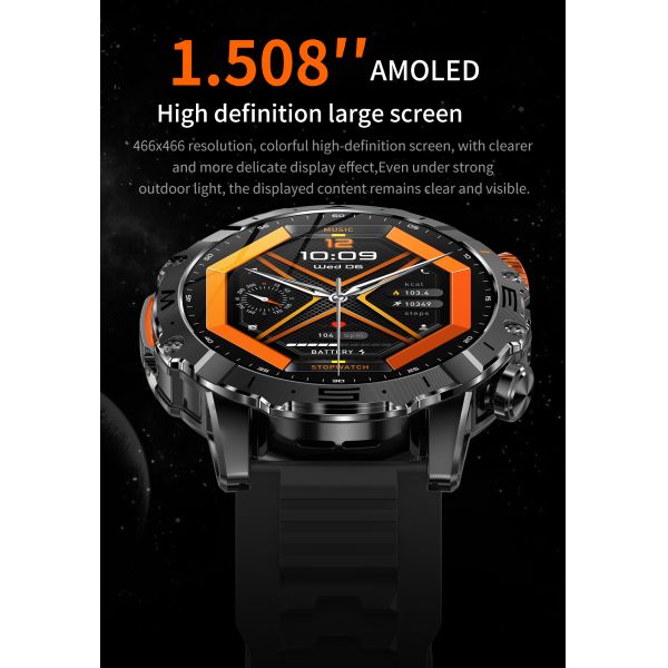 BH11 Outdoors GPS Smart Watch 4G SIM 1.5" AMOLED Display Camera Video 2G+16GB 900mAh IP67 Health Tracker Sports Answer Calls