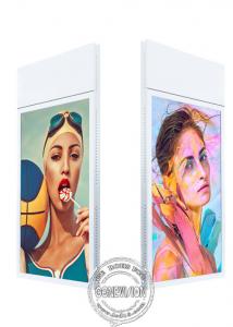 Quality Super Slim Wall Mount LCD Display High Brightness 700 Nits Ceiling Hanging Double Sided Advertising Screen wholesale