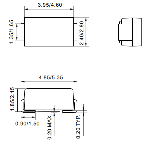 Smd SS110 SS120 SS16 SS12 Ss14 Schottky Diode 1a 20V 40v 60v 100v 200V